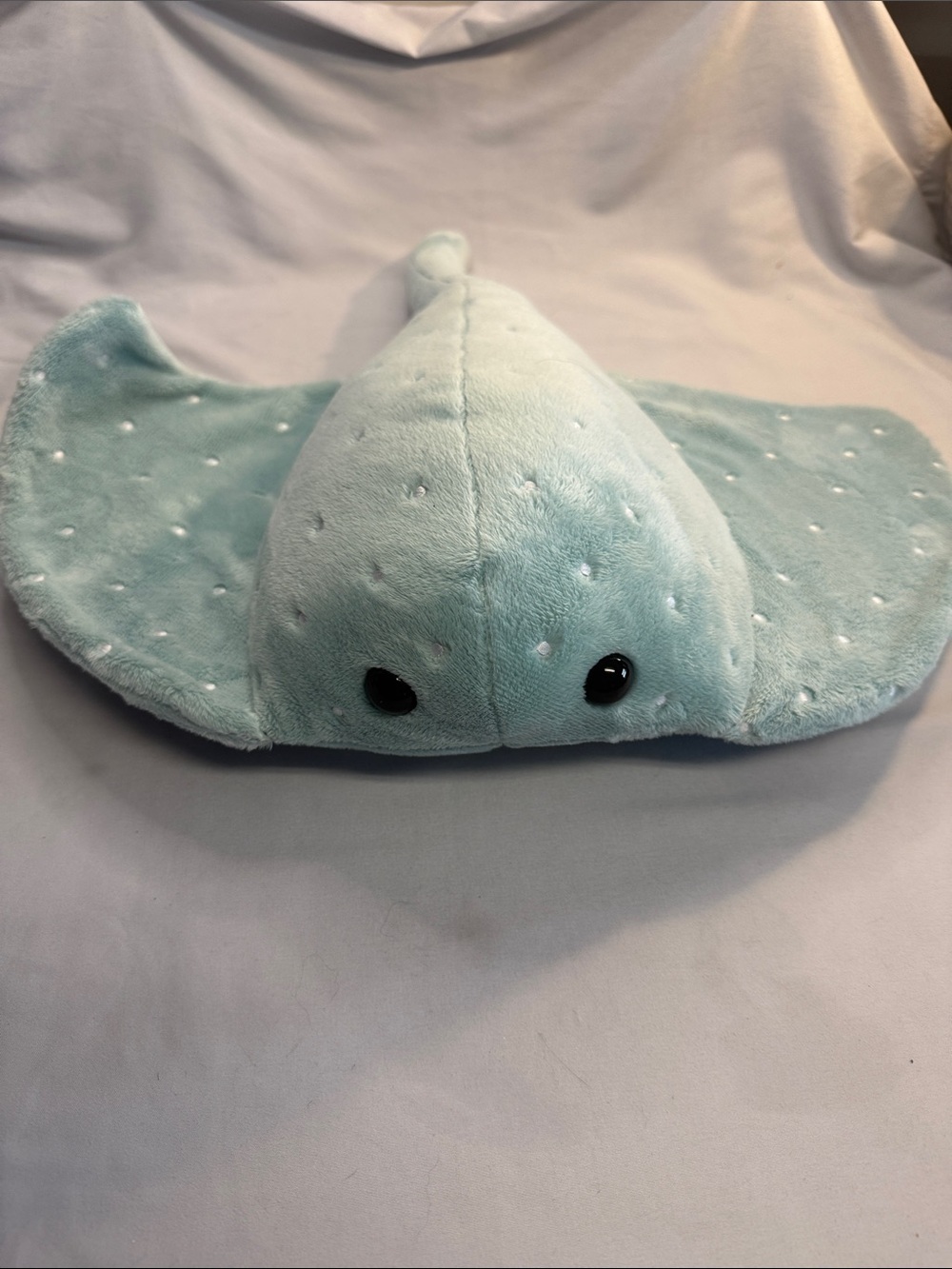 Plush Stingray Stuffed Animal - Light Aqua. Warming buddy
